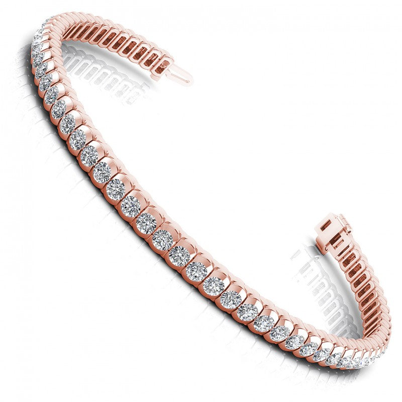 Round Cut Diamonds Tennis Bracelet in 18KT White Gold