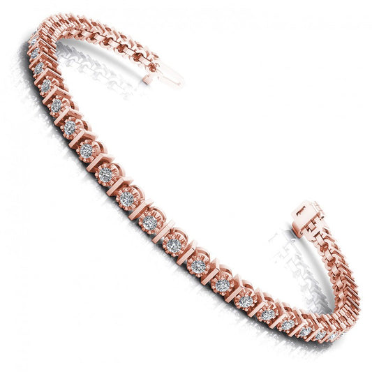 Round Cut Diamonds Tennis Bracelet in 18KT White Gold