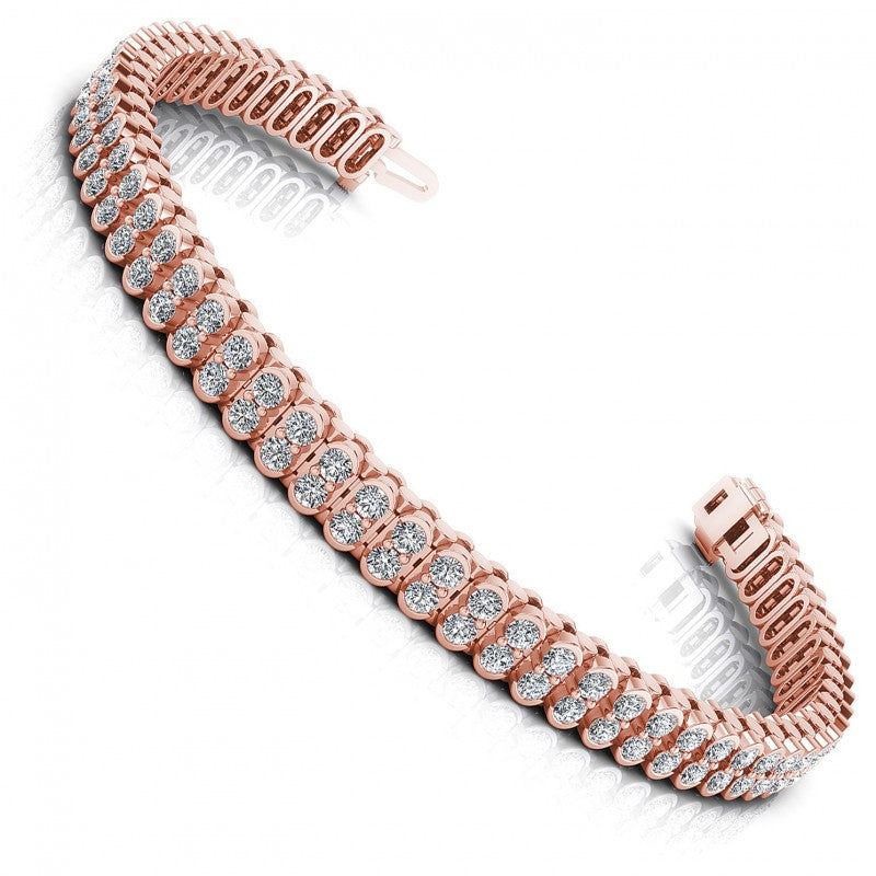 Round Cut Diamonds Designer Diamond Bracelet in 18KT White Gold