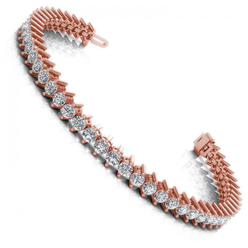Round Cut Diamonds Tennis Bracelet in 18KT White Gold