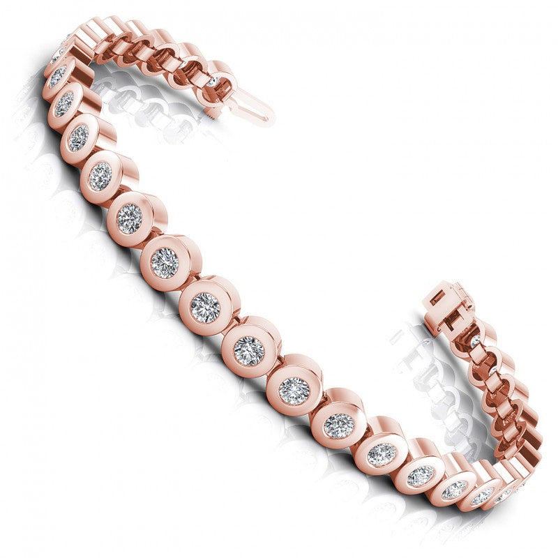 Round Cut Diamonds Tennis Bracelet in 18KT White Gold