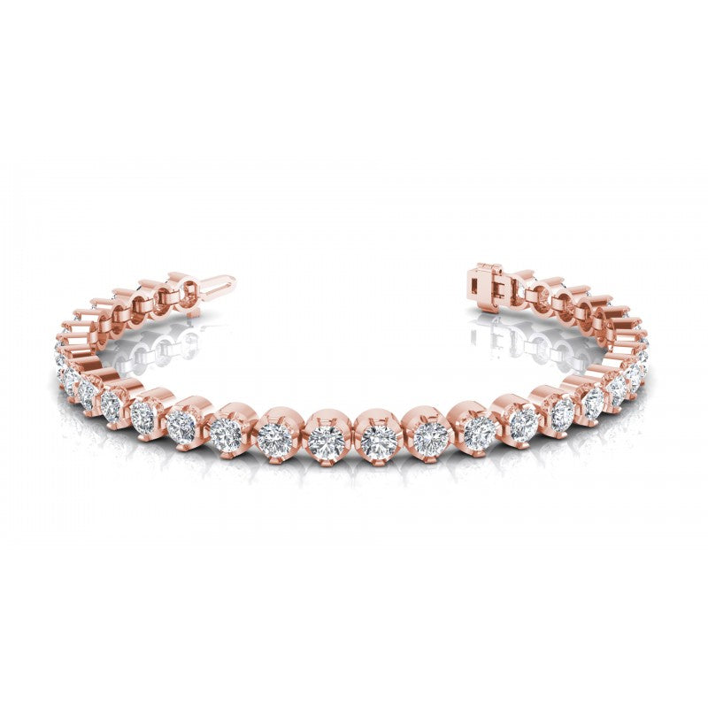 Round Cut Diamonds Tennis Bracelet in 18KT White Gold