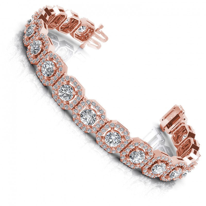 Round Cut Diamonds Vintage Bracelet in 18KT White Gold