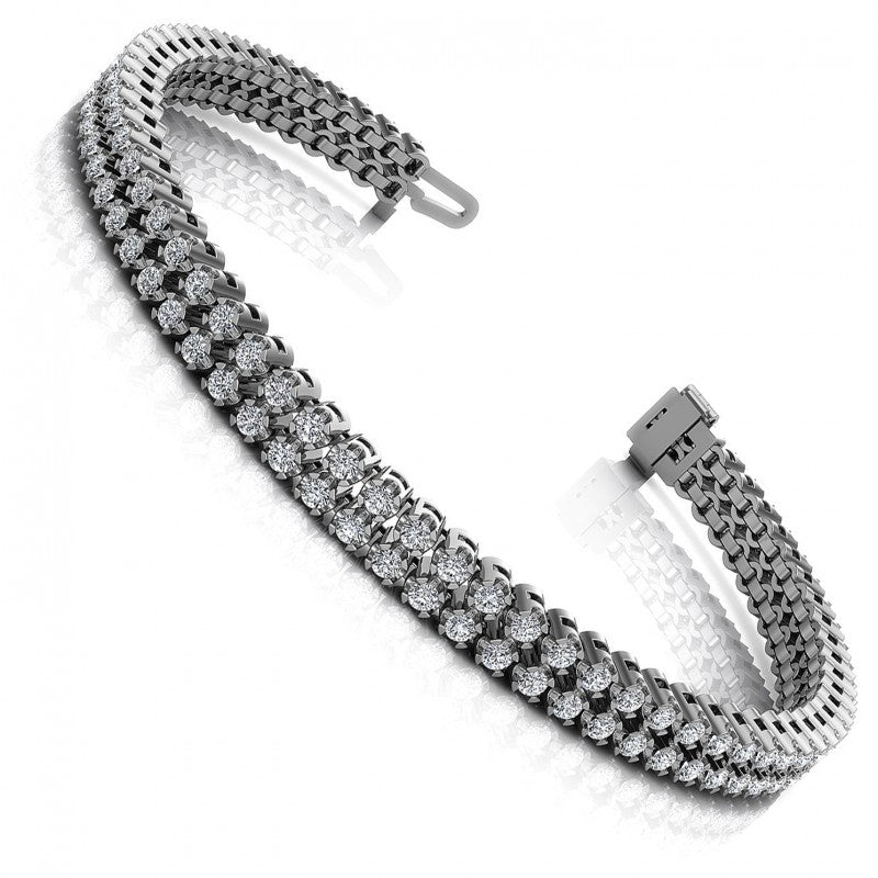 Round Diamonds 3.50CT Designer Diamond Bracelet in 14KT White Gold