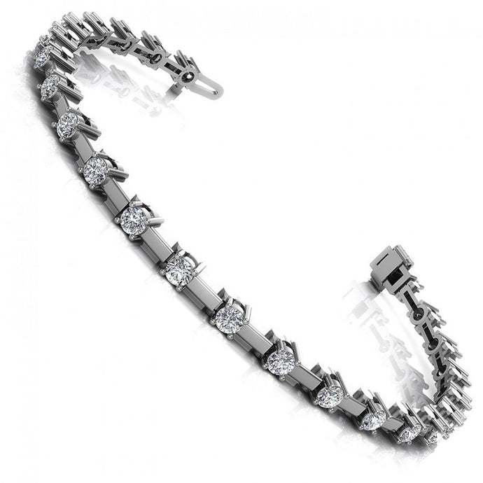 Round Diamonds 1.00CT Designer Diamond Bracelet in 14KT White Gold