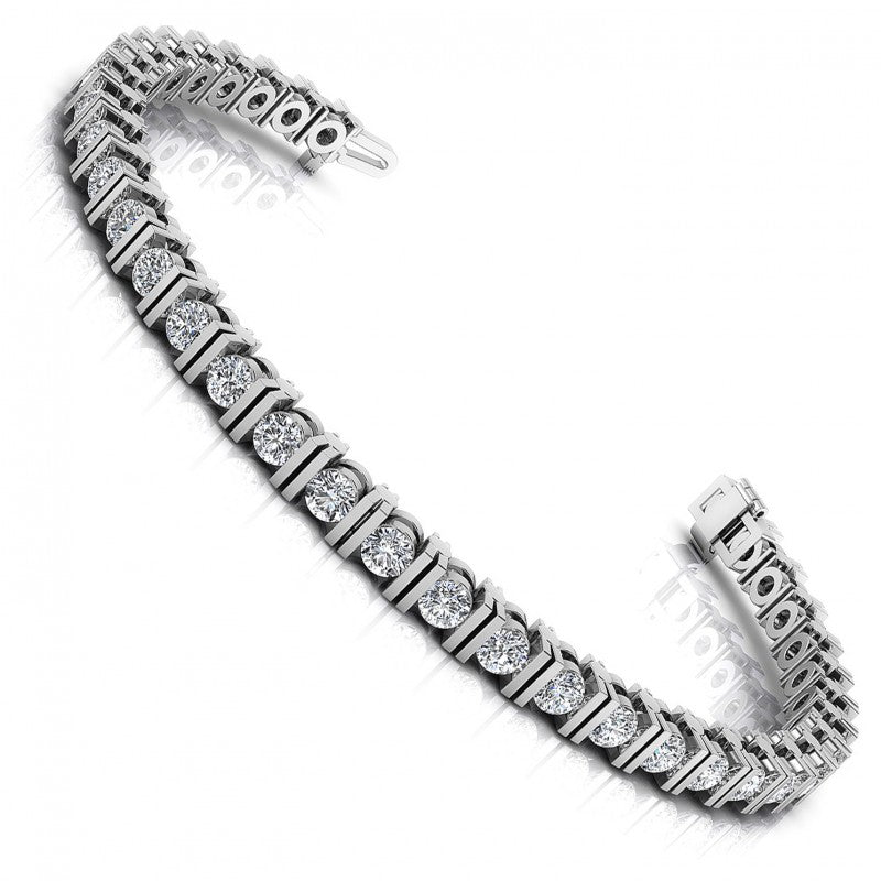 Round Diamonds 3.00CT Tennis Bracelet in 14KT White Gold