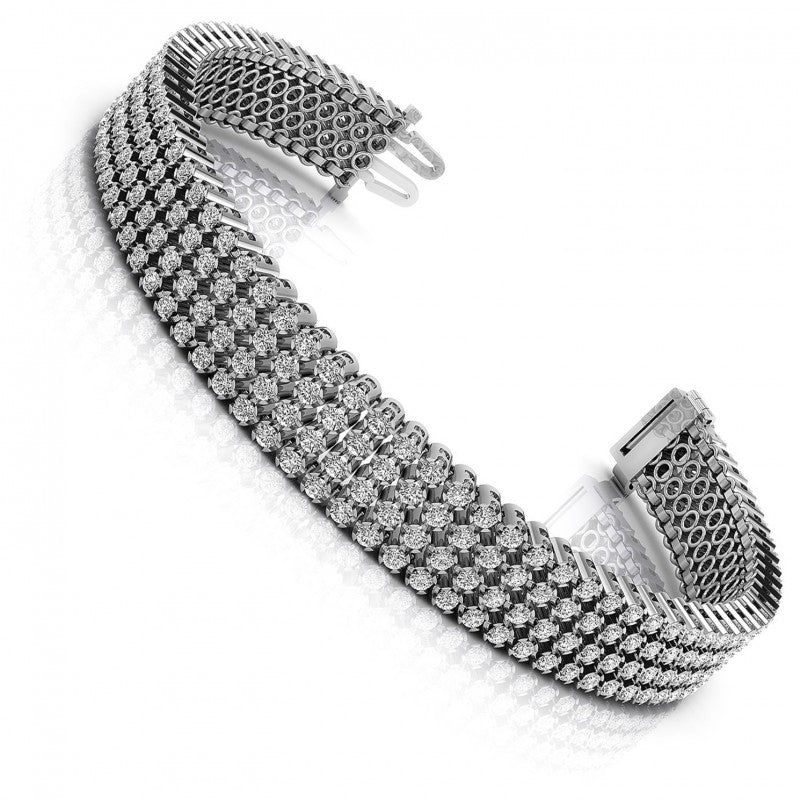 Round Diamonds 7.00CT Designer Diamond Bracelet in 14KT White Gold