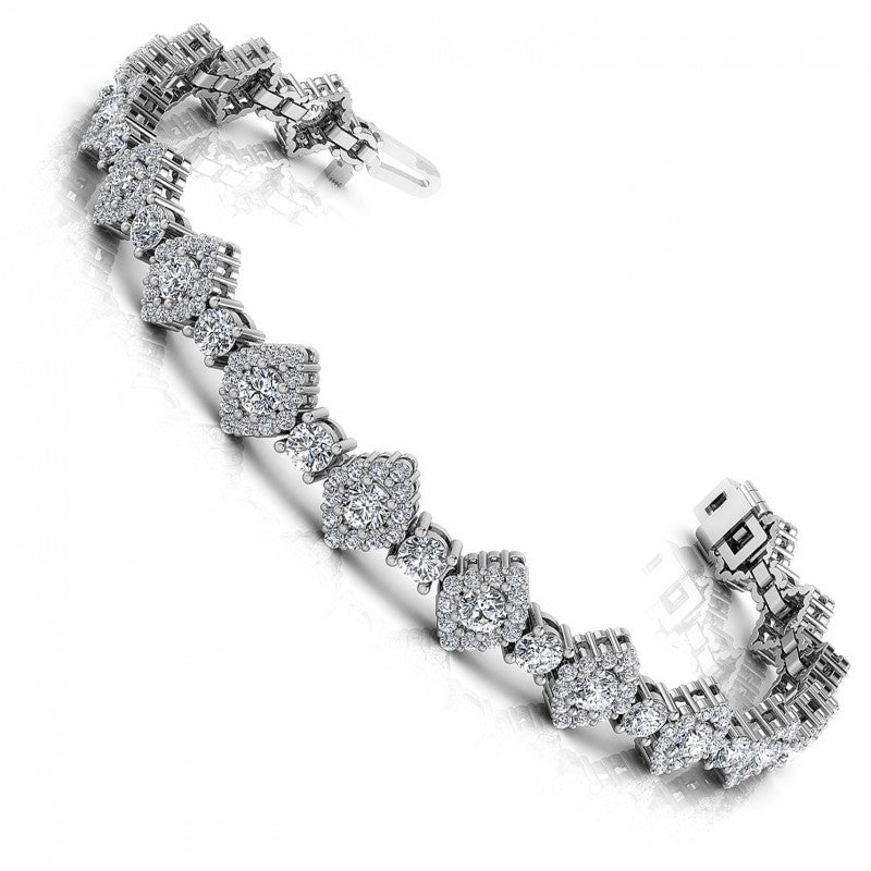 Round Diamonds 5.50CT Vintage Bracelet in 14KT White Gold
