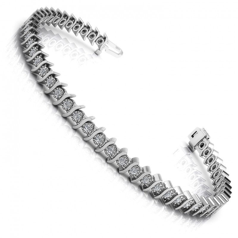 Round Diamonds 0.50CT Tennis Bracelet in 14KT White Gold