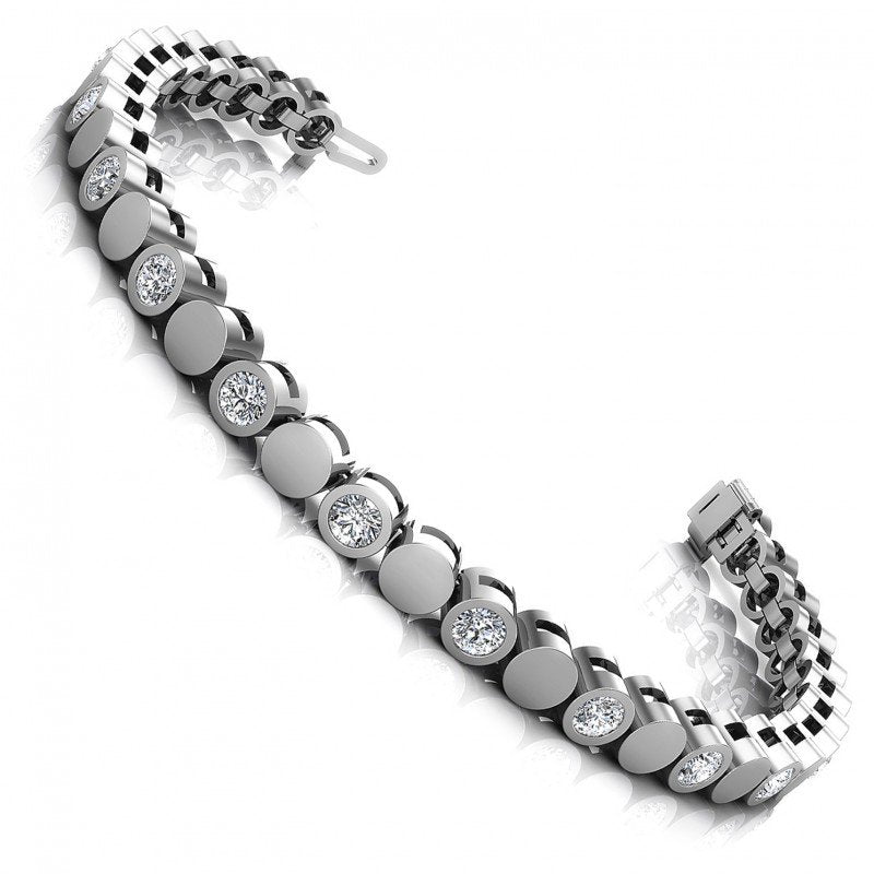 Round Diamonds 1.00CT Designer Diamond Bracelet in 14KT White Gold