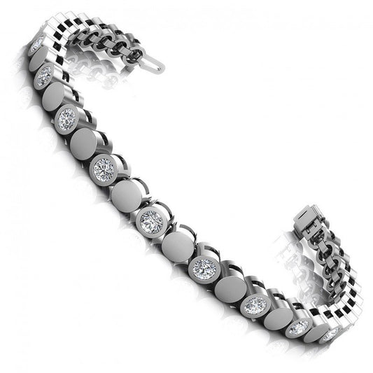 Round Diamonds 1.00CT Designer Diamond Bracelet in 14KT White Gold