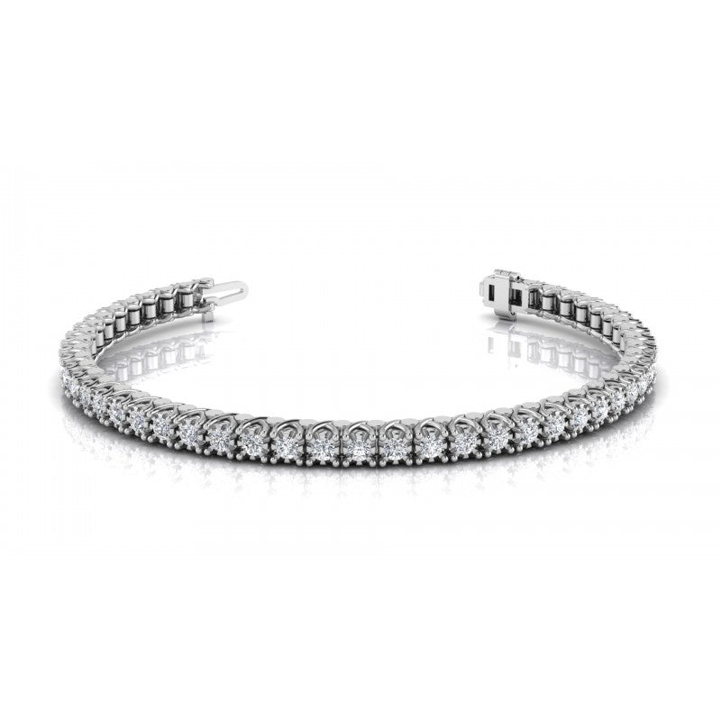 Round Cut Diamonds Tennis Bracelet in 14KT White Gold