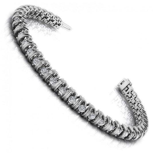 Round Cut Diamonds Tennis Bracelet in 14KT White Gold