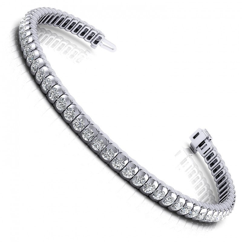 Round Cut Diamonds Tennis Bracelet in 14KT White Gold