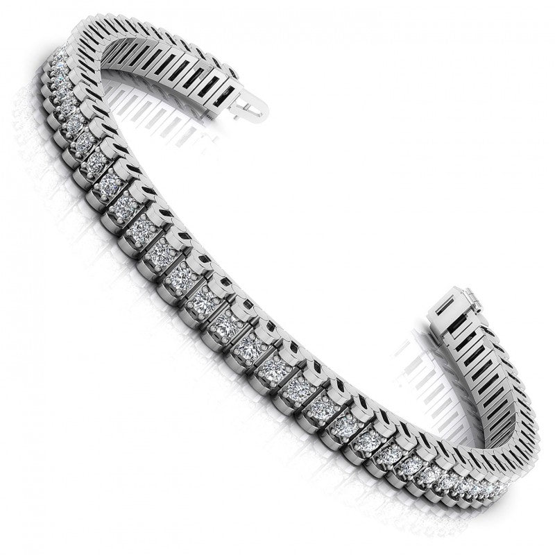 Round Cut Diamonds Designer Diamond Bracelet in 14KT White Gold