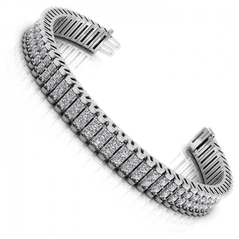 Round Cut Diamonds Designer Diamond Bracelet in 14KT White Gold