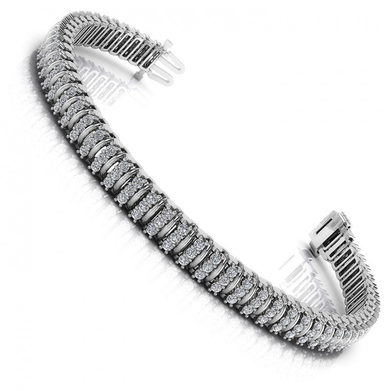 Round Cut Diamonds Designer Diamond Bracelet in 14KT White Gold