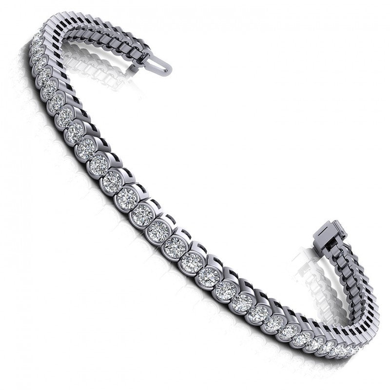 Round Cut Diamonds Tennis Bracelet in 14KT White Gold