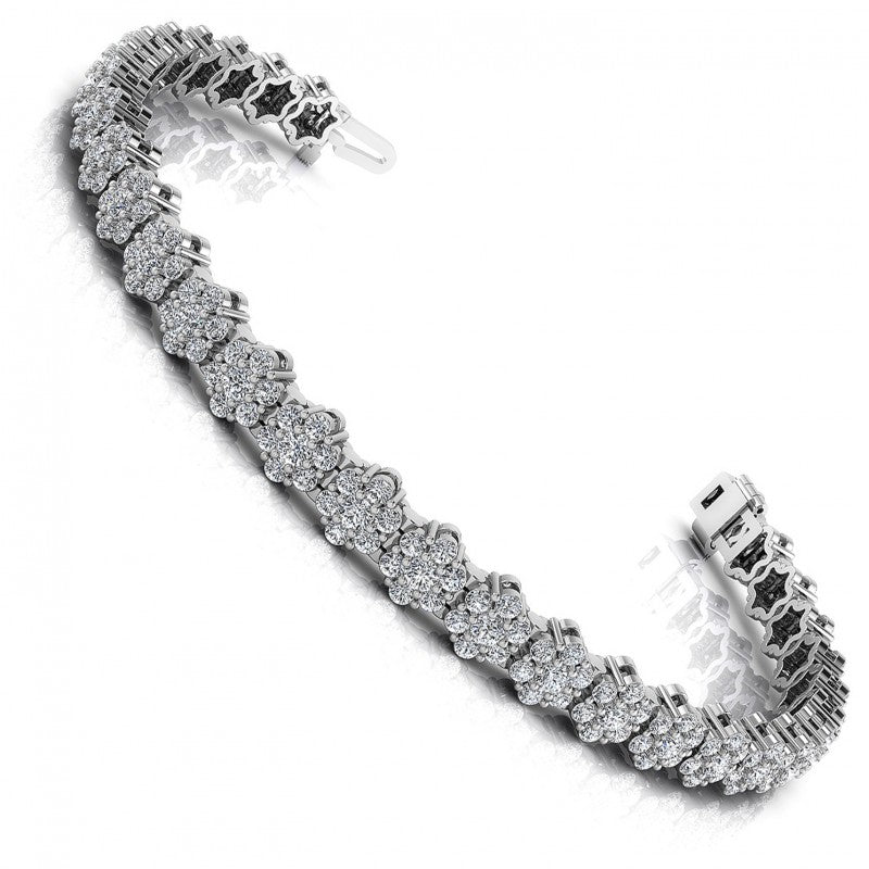 Round Cut Diamonds Vintage Bracelet in 14KT White Gold