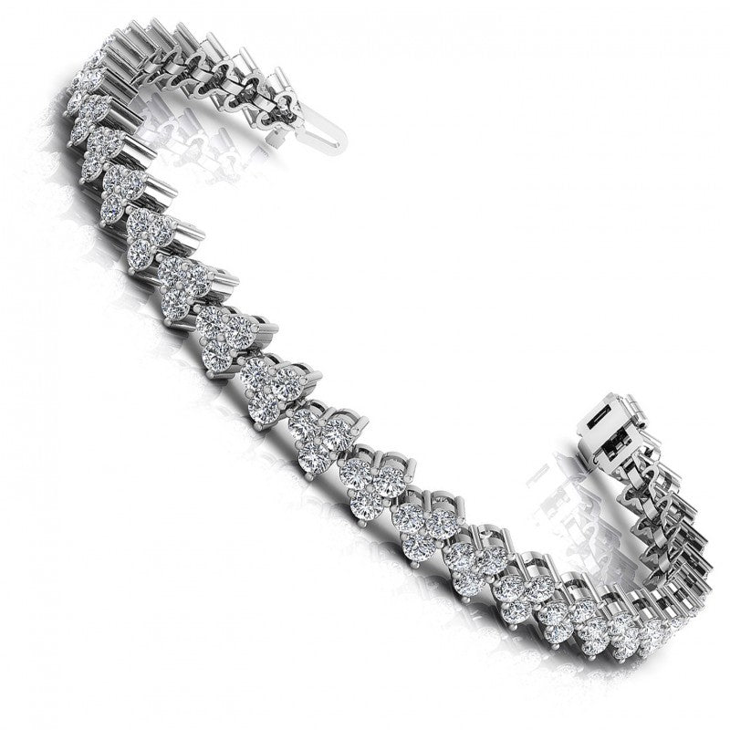 Round Cut Diamonds Designer Diamond Bracelet in 14KT White Gold