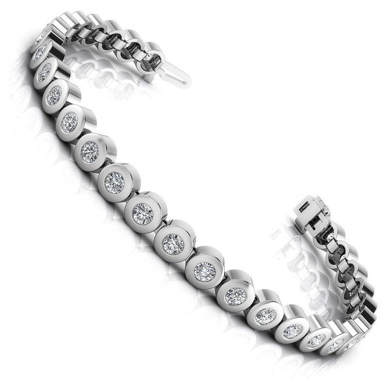 Round Cut Diamonds Tennis Bracelet in 14KT White Gold