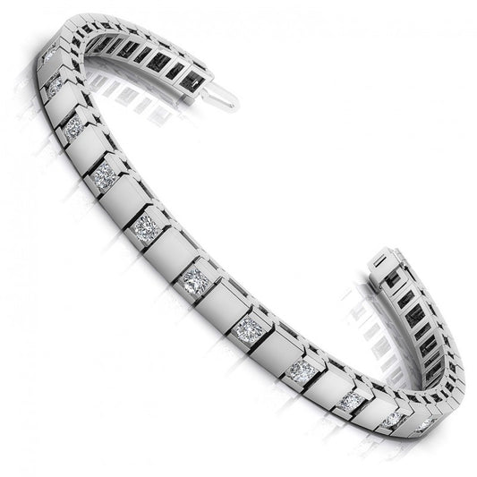 Round Cut Diamonds Tennis Bracelet in 14KT White Gold