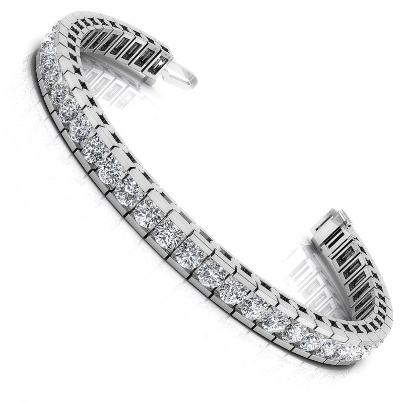Round Cut Diamonds Tennis Bracelet in 14KT White Gold