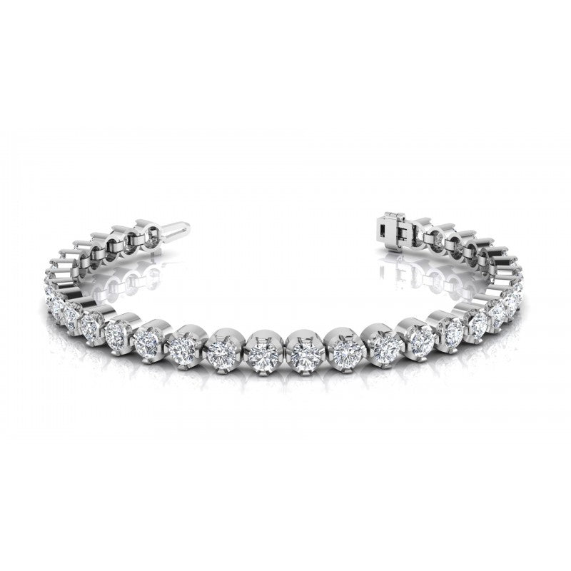Round Cut Diamonds Tennis Bracelet in 14KT White Gold