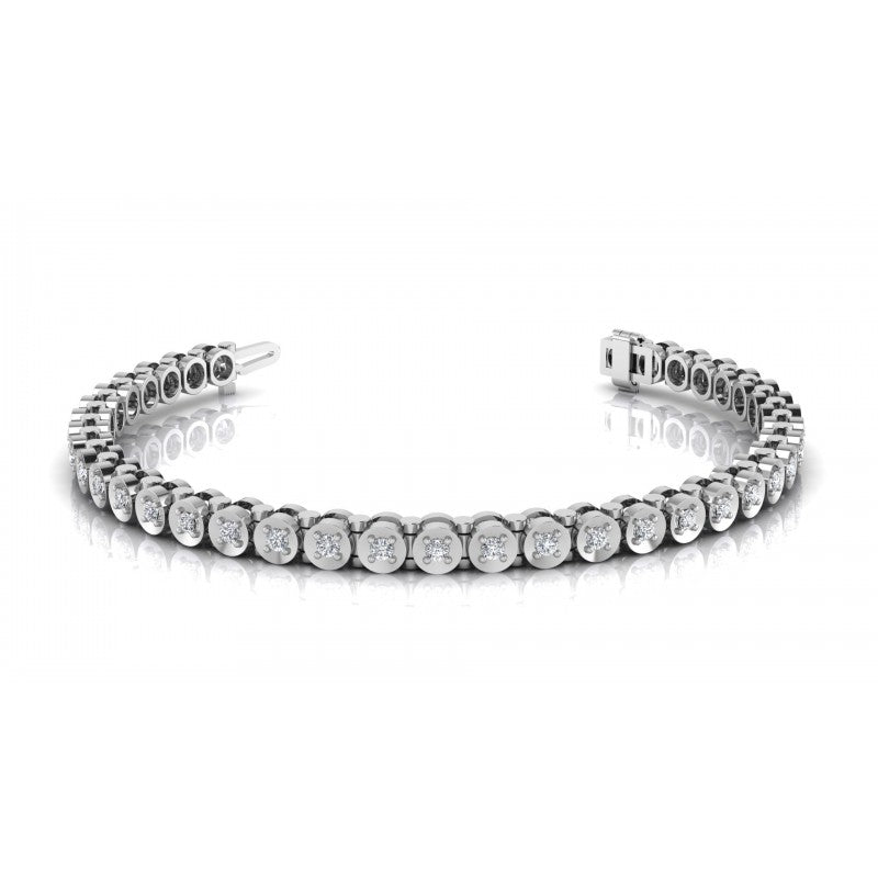 Round Cut Diamonds Tennis Bracelet in 14KT White Gold