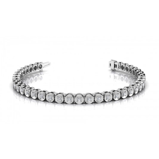 Round Cut Diamonds Tennis Bracelet in 14KT White Gold