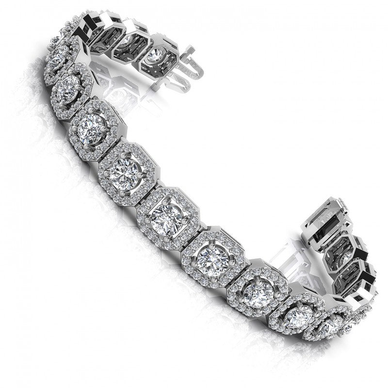 Round Cut Diamonds Vintage Bracelet in 14KT White Gold