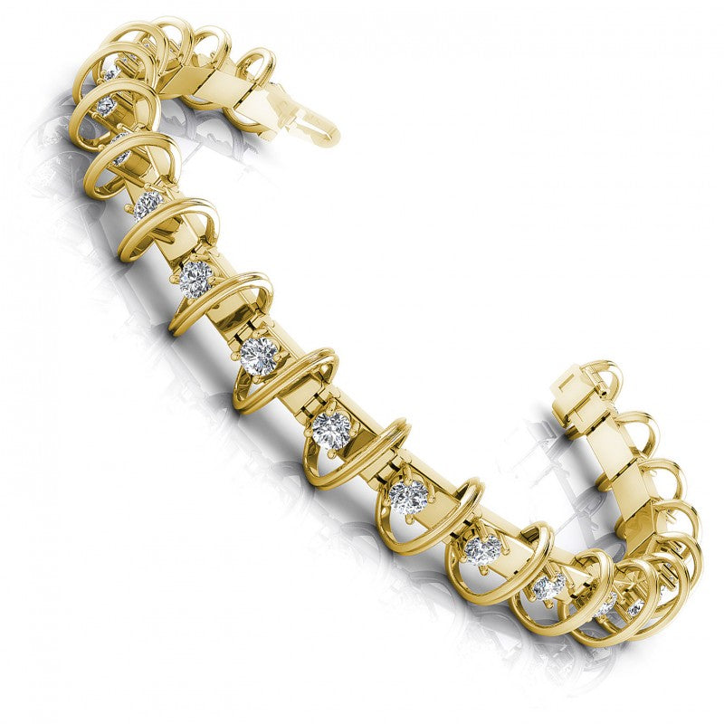 Round Cut Diamonds Tennis Bracelet in 14KT White Gold