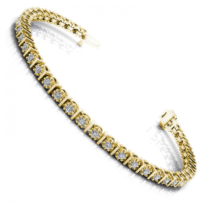 Round Cut Diamonds Tennis Bracelet in 14KT White Gold