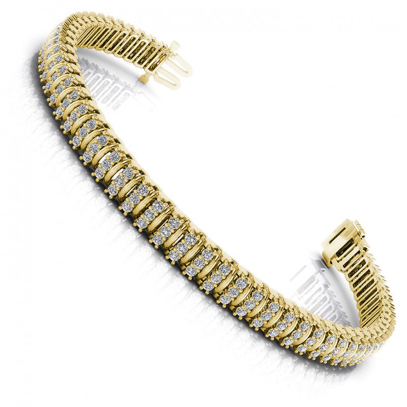 Round Cut Diamonds Designer Diamond Bracelet in 14KT White Gold