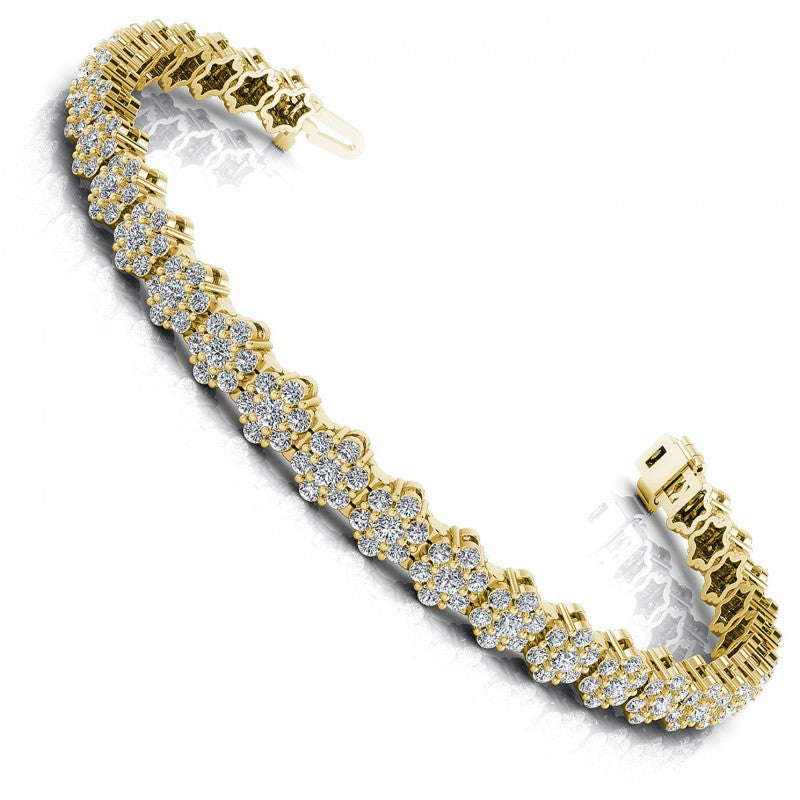 Round Cut Diamonds Vintage Bracelet in 14KT White Gold