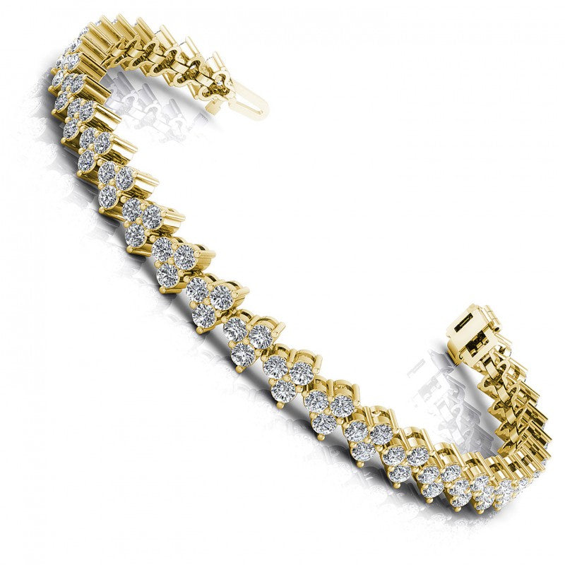 Round Cut Diamonds Designer Diamond Bracelet in 14KT White Gold