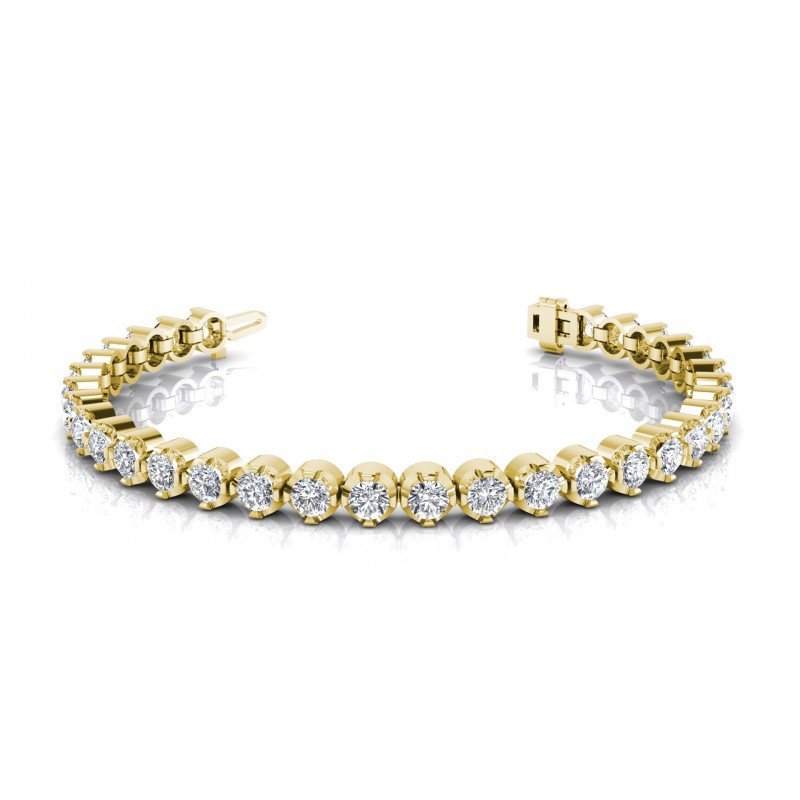 Round Cut Diamonds Tennis Bracelet in 14KT White Gold