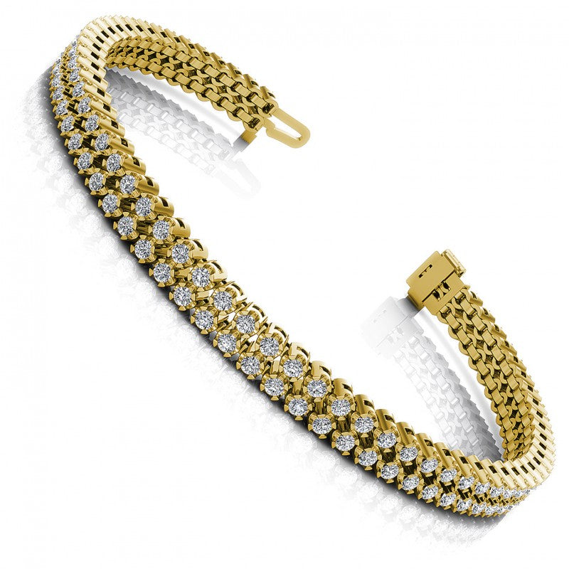 Round Diamonds 3.50CT Designer Diamond Bracelet in 14KT White Gold