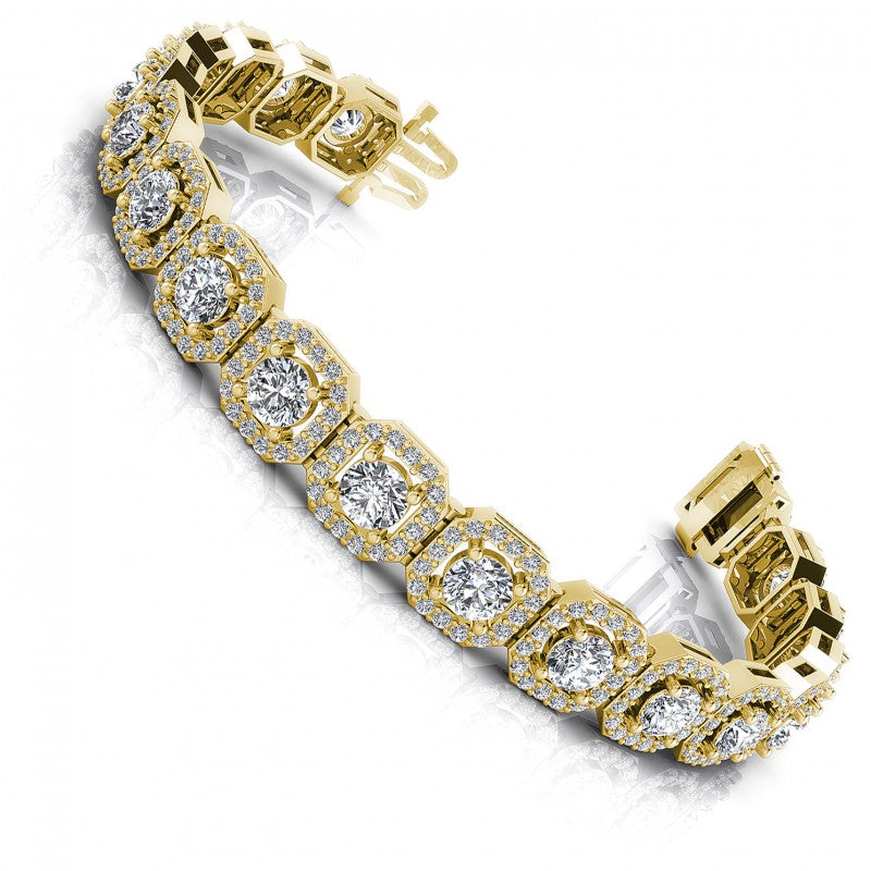Round Cut Diamonds Vintage Bracelet in 14KT White Gold