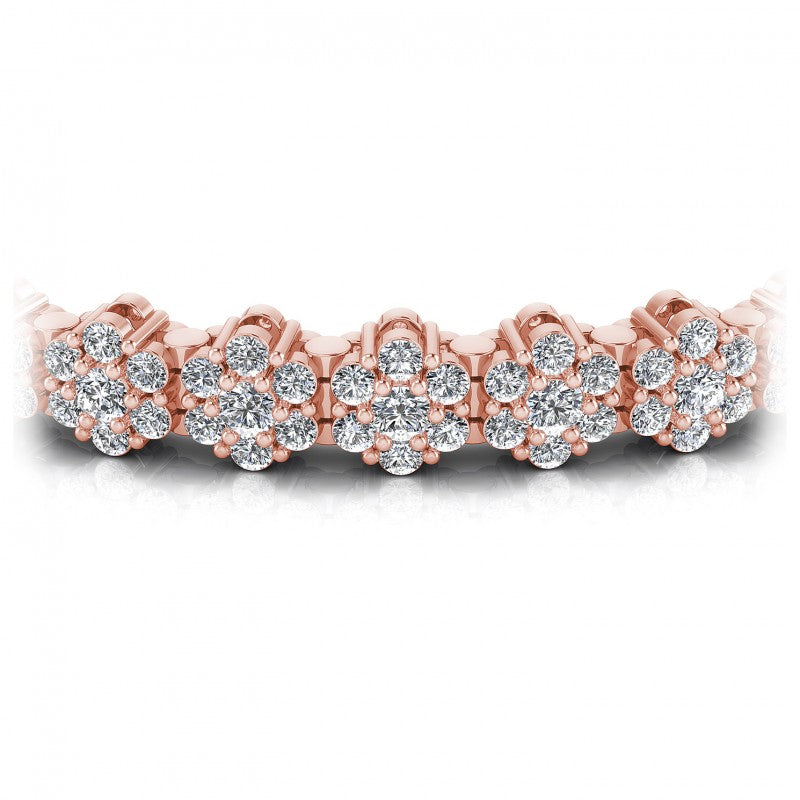Round Cut Diamonds Vintage Bracelet in 18KT Yellow Gold