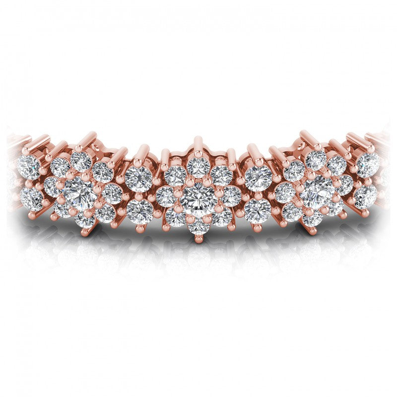 Round Cut Diamonds Vintage Bracelet in 18KT Yellow Gold