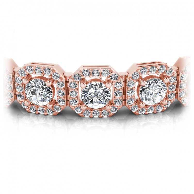 Round Cut Diamonds Vintage Bracelet in 18KT Yellow Gold