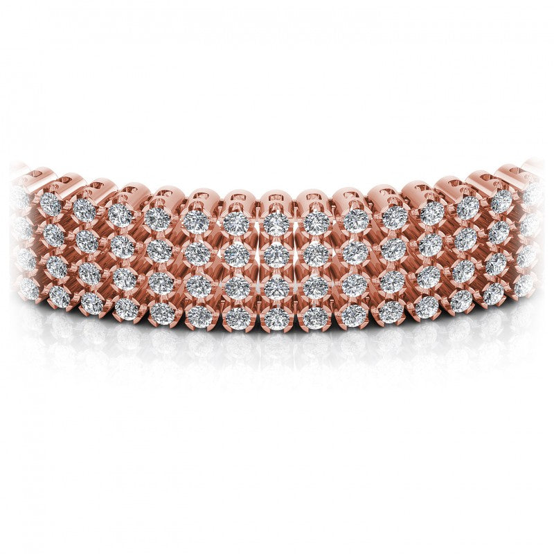 Round Diamonds 7.00CT Designer Diamond Bracelet in 18KT Yellow Gold
