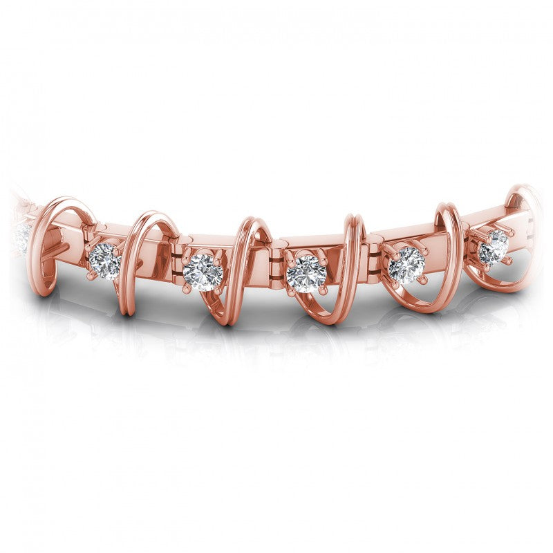 Round Cut Diamonds Tennis Bracelet in 18KT Yellow Gold