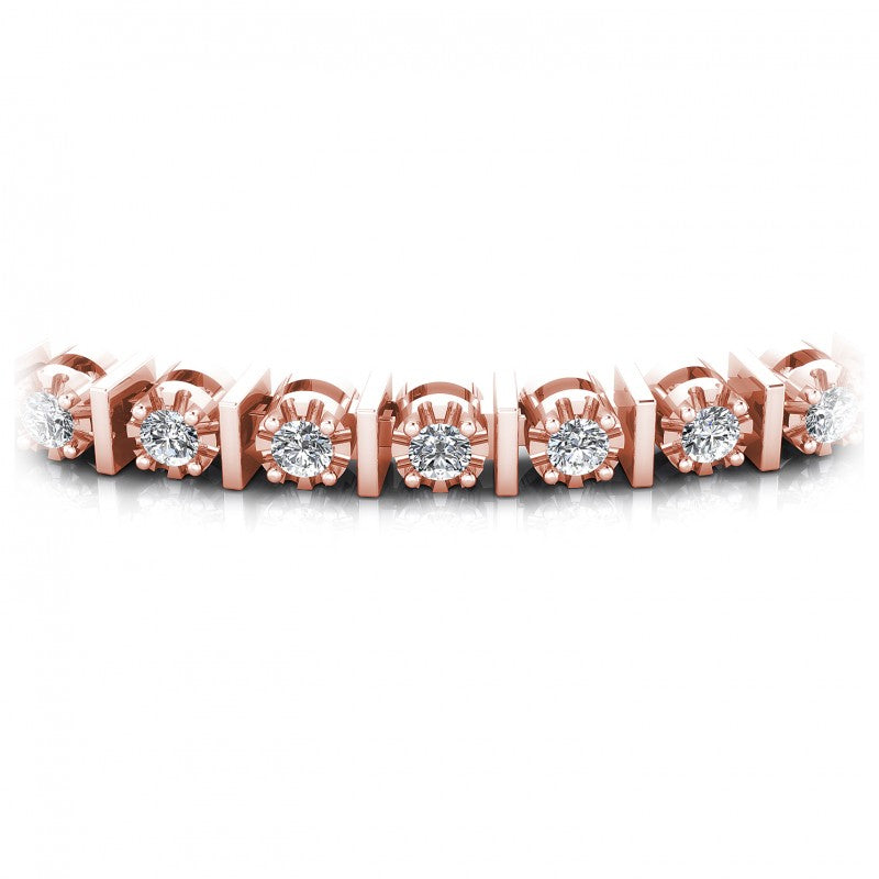 Round Cut Diamonds Tennis Bracelet in 18KT Yellow Gold