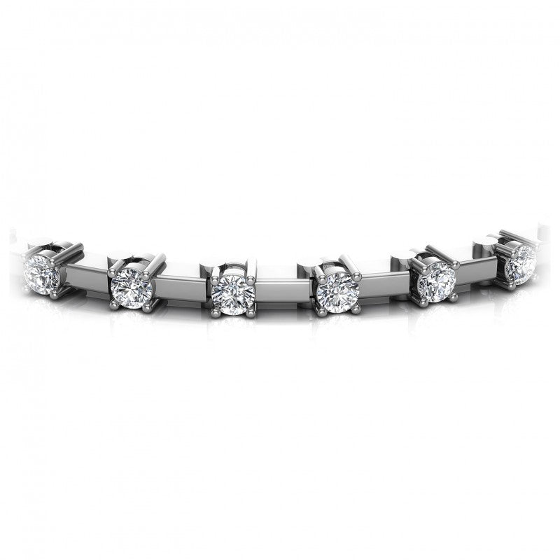 Round Diamonds 1.00CT Designer Diamond Bracelet in 14KT Yellow Gold