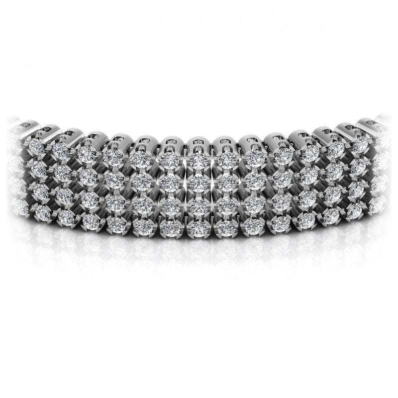 Round Diamonds 7.00CT Designer Diamond Bracelet in 14KT Yellow Gold