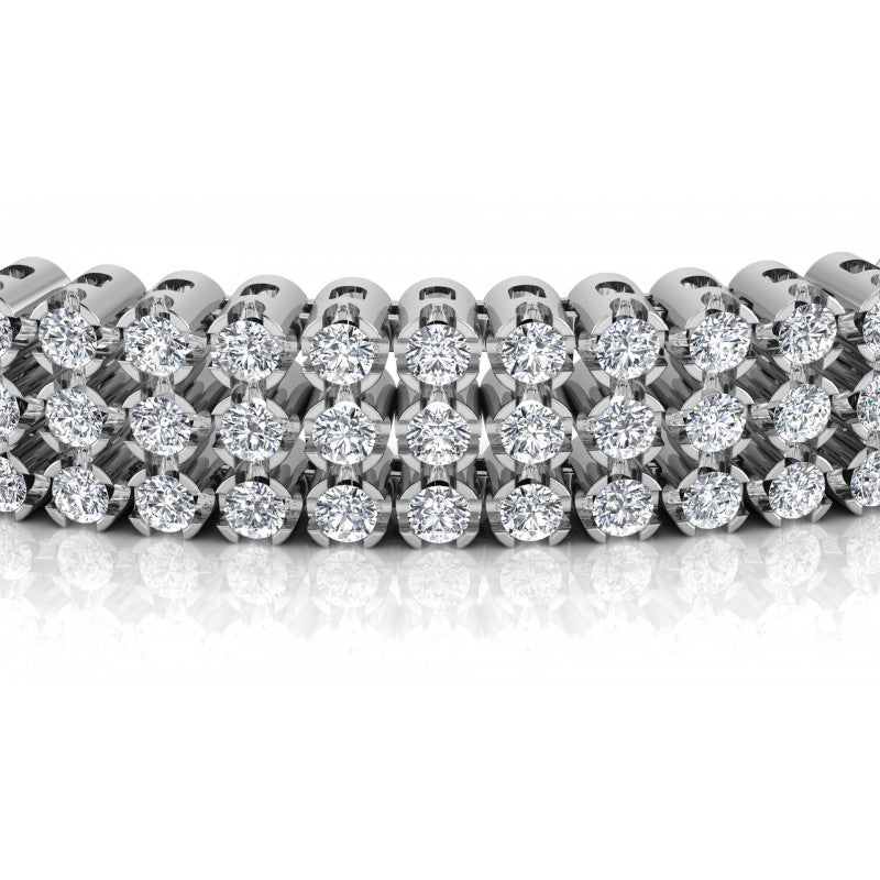 Round Diamonds 5.50CT Designer Diamond Bracelet in 14KT Yellow Gold