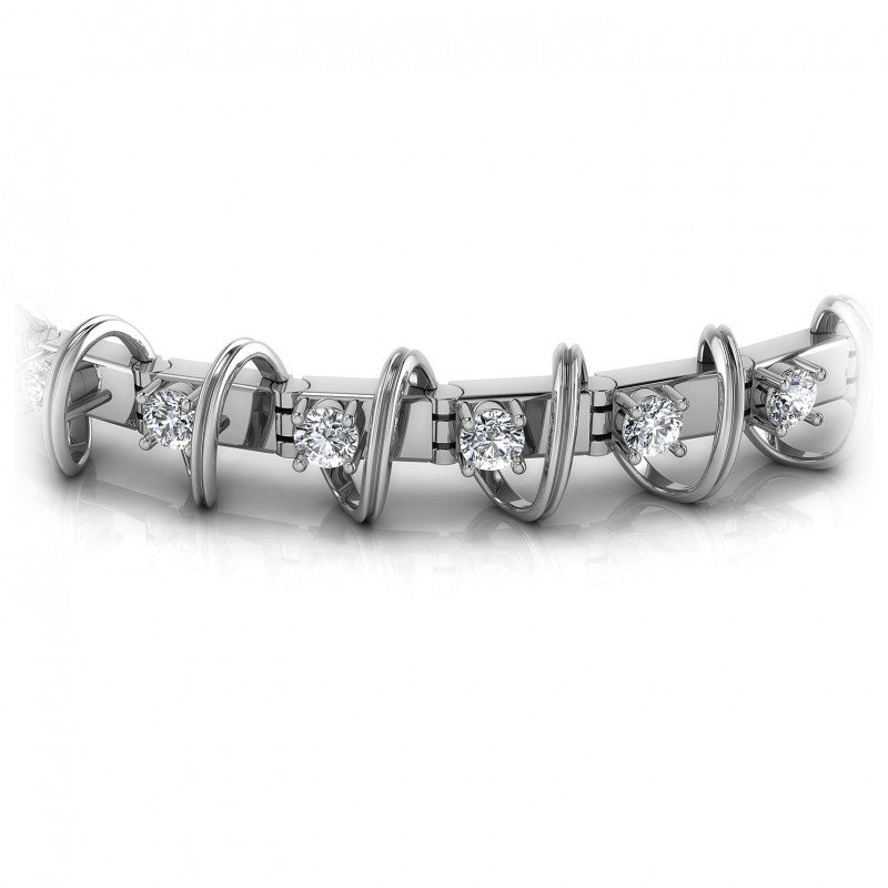 Round Cut Diamonds Tennis Bracelet in 14KT Yellow Gold