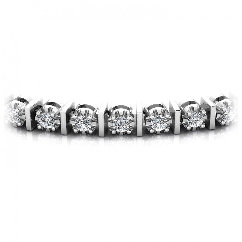 Round Cut Diamonds Tennis Bracelet in 14KT Yellow Gold